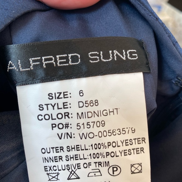 Alfred Sung Satin Navy Dress - Picture 6 of 8